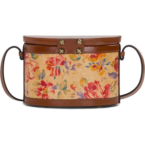 Crossbody Bag Leather Womens Aegean Blooms Adjustable Strap Compact - Picture 2 of 3